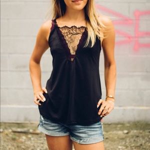 Urban Outfitters Lace Black Tank